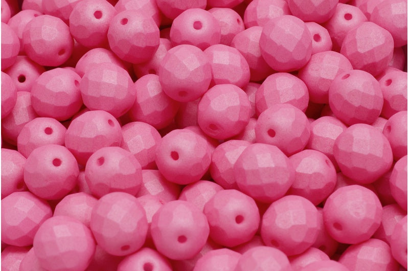 Fire Polished Faceted Beads Round, White 29574 (02010-29574), Bohemia Crystal Glass, Czech Republic