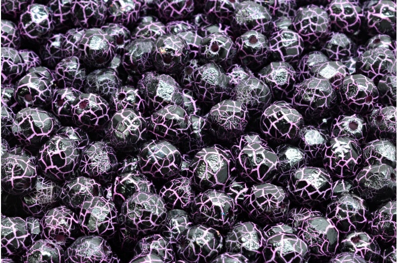 圆形火抛光刻面珠，粉笔白色 24615 (03000-24615)，波西米亚水晶玻璃，捷克共和国