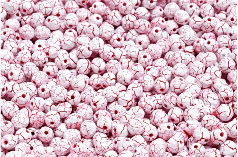 Fire Polished Faceted Beads Round, Chalk White 24602 (03000-24602), Bohemia Crystal Glass, Czech Republic