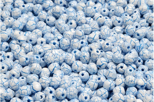 Fire Polished Faceted Beads Round, Chalk White 24604 (03000-24604), Bohemia Crystal Glass, Czech Republic