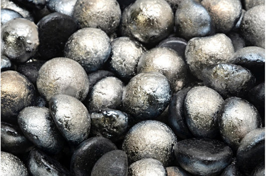 Cabochon Beads, Black Etched Chrom (23980-etch-27401), Glass, Czech Republic