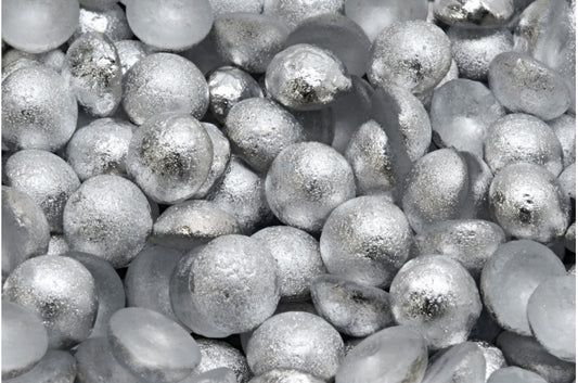 Cabochon Beads, Crystal Etched Crystal Silver Half Coating (00030-etch-27001), Glass, Czech Republic