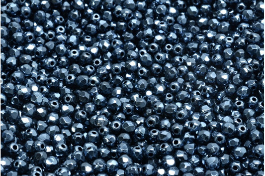 ファセット加工ビーズ ラウンド、ブラック 20600 (23980-20600)、ボヘミアクリスタルガラス、チェコ共和国