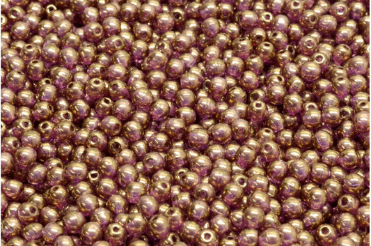 Round Druck Beads Crystal Luster Violet Full Coated (00030-14496), Glass, Czech Republic