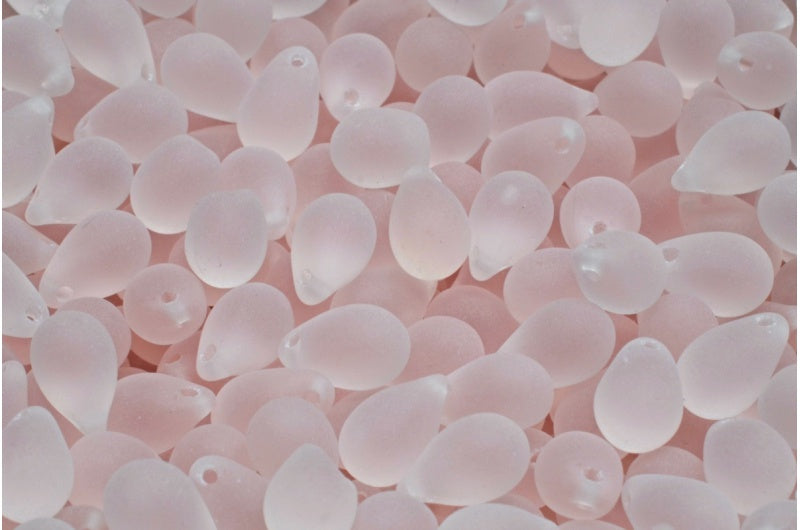 ドロップビーズ、透明ピンクマット（70100-84100）、ガラス、チェコ共和国