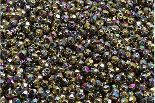 ファセット加工ビーズ ラウンド、クリスタル 98549 (00030-98549)、ボヘミアクリスタルガラス、チェコ共和国