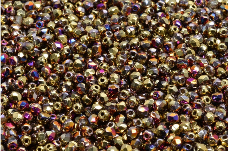 ファセット加工ビーズ ラウンド、クリスタル 98545 (00030-98545)、ボヘミアクリスタルガラス、チェコ共和国