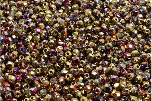 ファセット加工ビーズ ラウンド、クリスタル 98545 (00030-98545)、ボヘミアクリスタルガラス、チェコ共和国