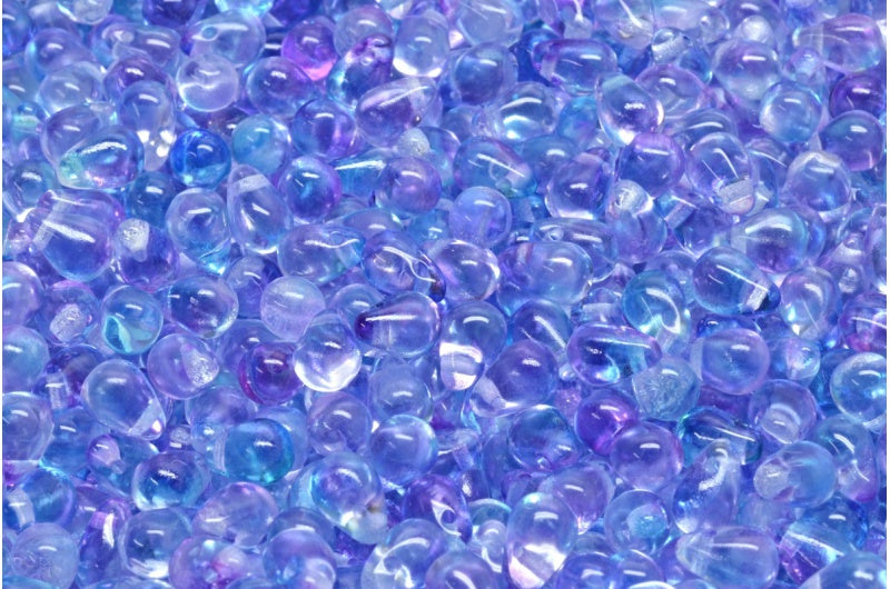 Drop Beads, Crystal 48023 (00030-48023), Glass, Czech Republic