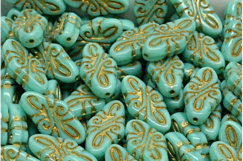Arabesque Beads, 54210 Gold Lined (54210-54302), Glass, Czech Republic