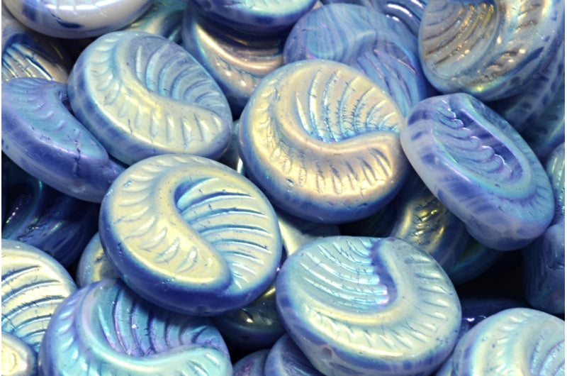 化石コインビーズ、36006 Ab Full（2X Side）（36006-28703）、ガラス、チェコ共和国