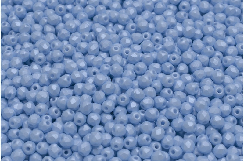 Fire Polished Faceted Beads Round, White 29310 (02010-29310), Bohemia Crystal Glass, Czech Republic