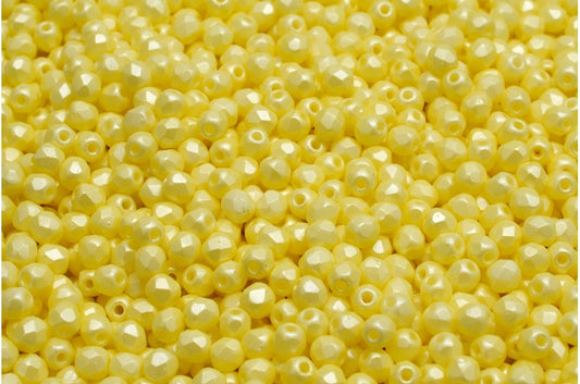 ファセット加工ビーズ ラウンド ホワイト 29301 (02010-29301)、ボヘミアクリスタルガラス、チェコ共和国