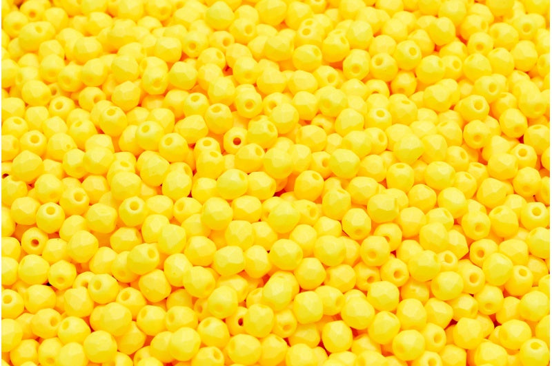 Fire Polished Faceted Beads Round, White 29573 (02010-29573), Bohemia Crystal Glass, Czech Republic