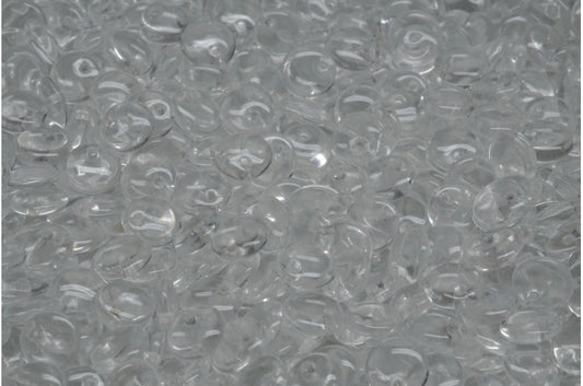 Lentil Beads, Crystal (00030), Glass, Czech Republic