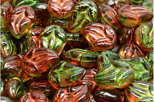 フラワーバッドビーズ、クリスタルゴールドライン 48017 (00030-54302-48017)、ガラス、チェコ共和国