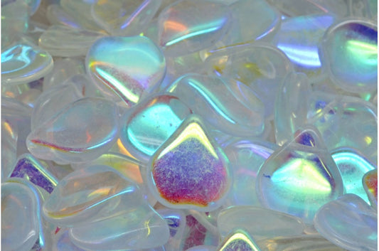 心形花瓣珠，水晶 Ab (00030-28701)，玻璃，捷克共和国