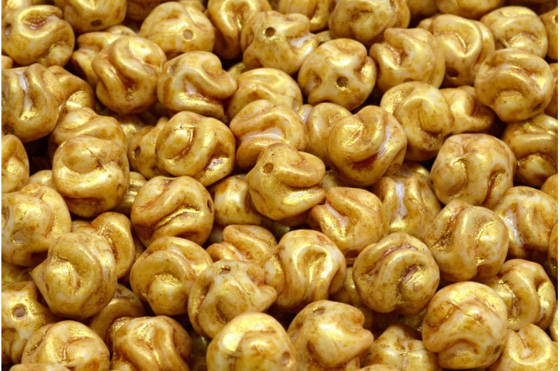 糸玉、ホワイトゴールドラスタースポット（02010-65322）、ガラス、チェコ共和国