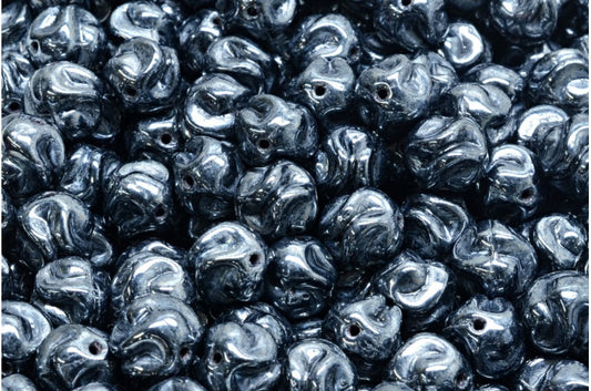 Yarn Ball, Black Hematite (23980-14400), Glass, Czech Republic