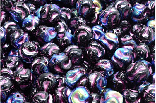 Yarn Ball, Black Ab Pink Lined (23980-28701-54321), Glass, Czech Republic