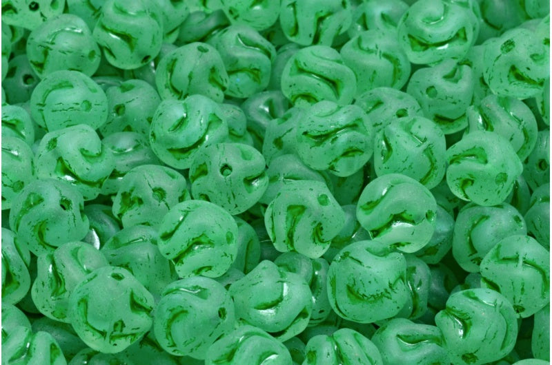 毛糸玉、R0613 マットグリーン（R0613-84100-54315）、ガラス、チェコ共和国