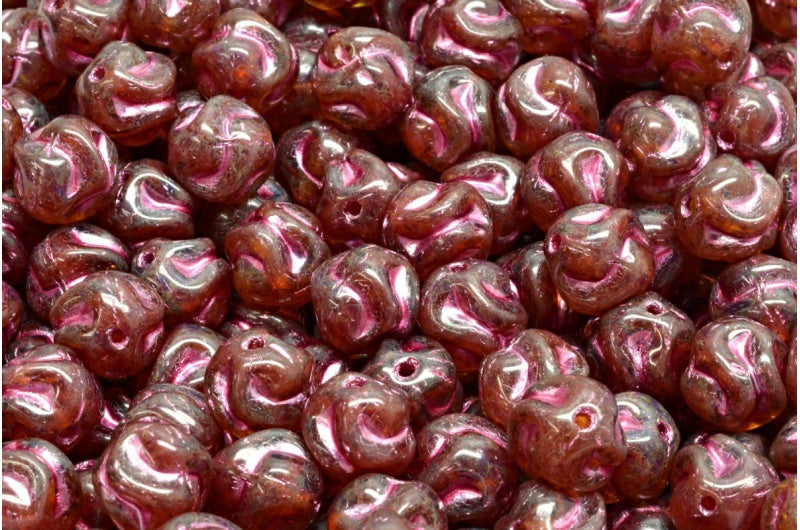 Yarn Ball, R0908 Travertin Pink Lined (R0908-86800-54321), Glass, Czech Republic