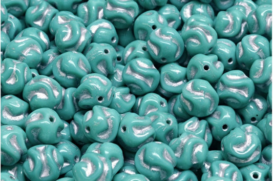 Yarn Ball, Turquoise Silver Lined (63130-54301), Glass, Czech Republic