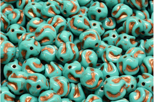 Yarn Ball, Turquoise Copper Lined (63130-54319), Glass, Czech Republic