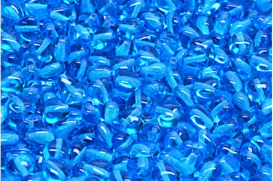 Heart Beads, Transparent Aqua (60040), Glass, Czech Republic