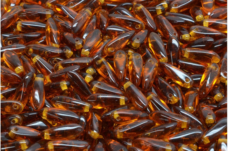 ダガービーズ、透明ブラウン（10110）、ガラス、チェコ共和国