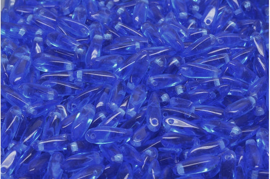 Dagger Beads, Transparent Blue (30070), Glass, Czech Republic