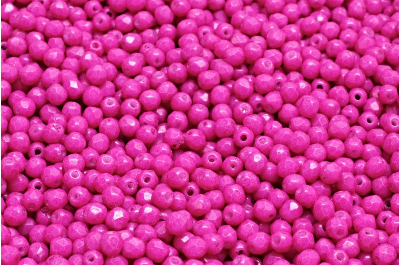 ファセットビーズ ラウンド チョークホワイト 33271 (03000-33271)、ボヘミアクリスタルガラス、チェコ共和国