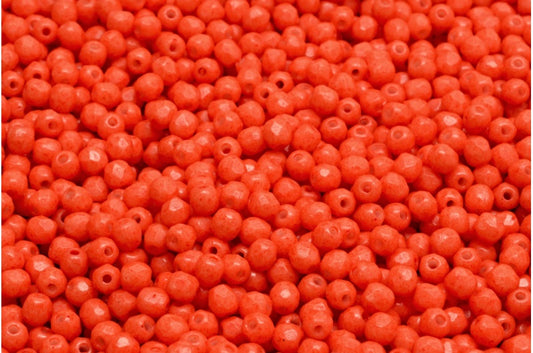 ファセット加工ビーズ ラウンド、チョークホワイト 35276 (03000-35276)、ボヘミアクリスタルガラス、チェコ共和国