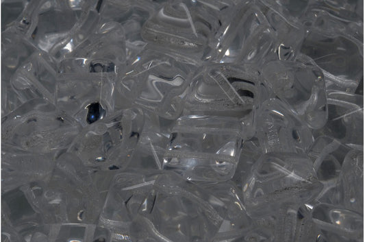 Pyramid Stud Beads, Crystal (00030), Glass, Czech Republic