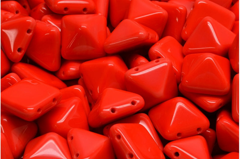 Pyramid Stud Beads, Red (93400), Glass, Czech Republic