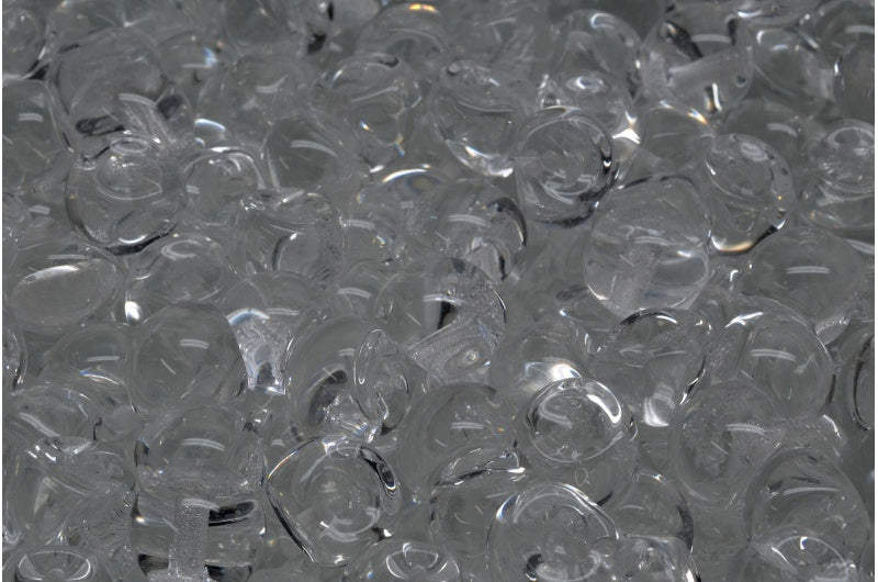 Mushroom Button Beads, Crystal (00030), Glass, Czech Republic