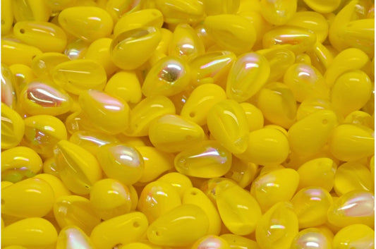 ドロップビーズ、イエロークリスタルAb（83120-00030-28701）、ガラス、チェコ共和国