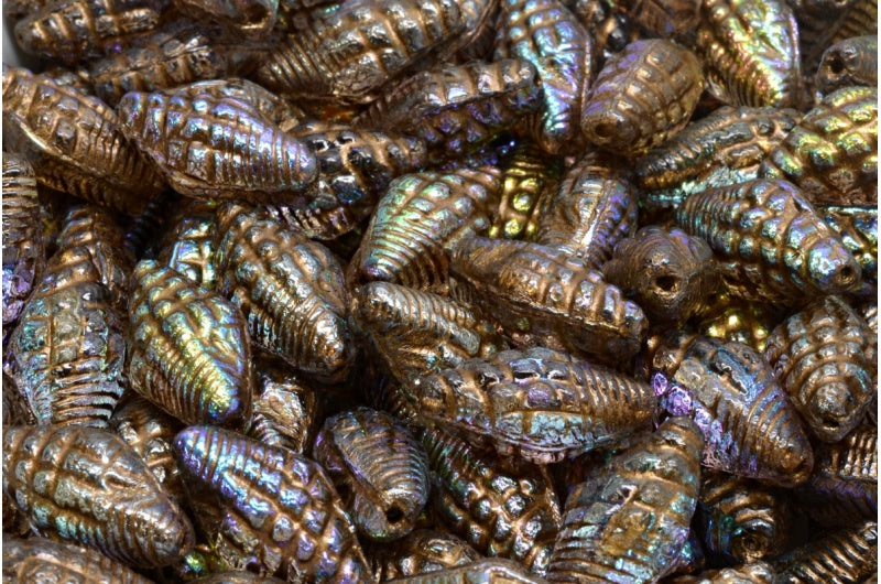 Miter Shell Beads, Crystal 98534 Bronze Lined (00030-98534-54317), Glass, Czech Republic