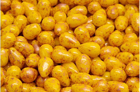 Drop Beads, Opaque Yellow 94402 (93100-94402), Glass, Czech Republic