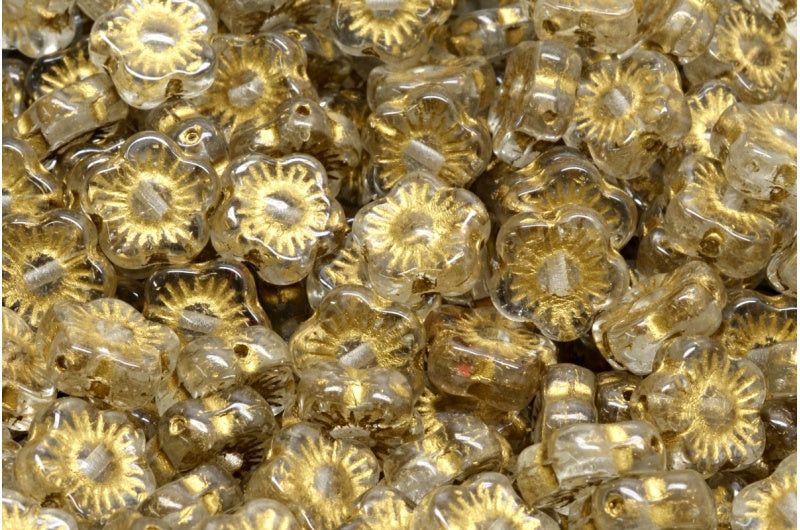 日落花珠，水晶金色内衬 (00030-54302)，玻璃，捷克共和国