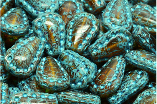 レースティアビーズ、透明オレンジトラバーチン 43811 (10060-86800-43811)、ガラス、チェコ共和国