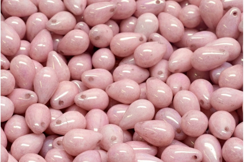 ドロップビーズ、ホワイトラスターリラ（02010-14494）、ガラス、チェコ共和国