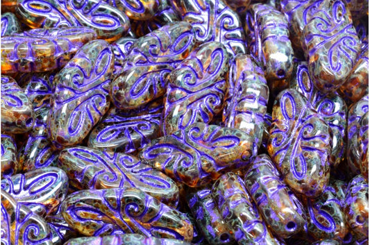 Arabesque Beads, Crystal Travertin 43810 (00030-86800-43810), Glass, Czech Republic
