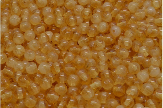 Round Druck Beads 4mm, 10020 White (10020-02010), Glass, Czech Republic