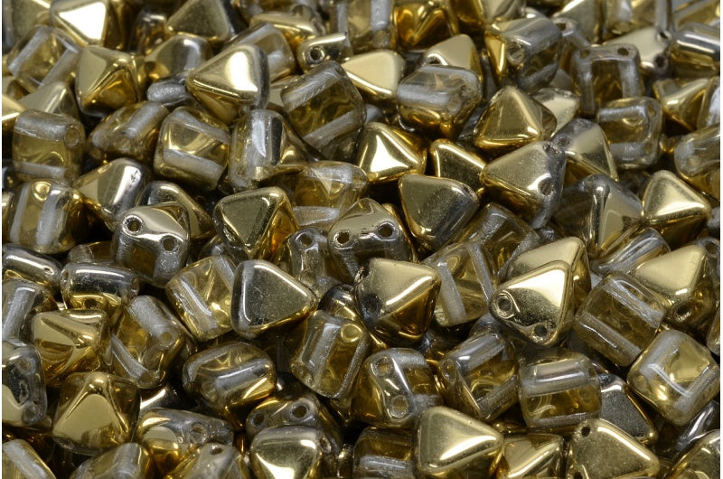 Pyramid Stud Beads, Crystal Gold (00030-26441), Glass, Czech Republic