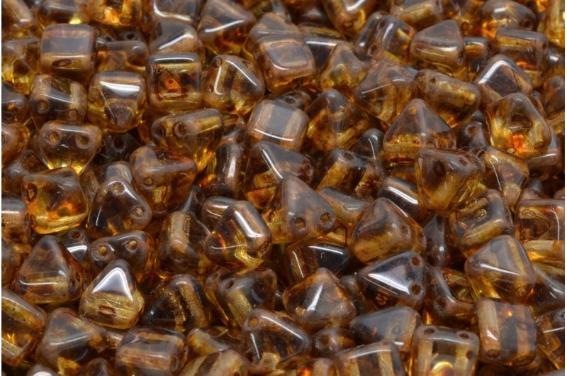 Pyramid Stud Beads, Crystal Travertin (00030-86800), Glass, Czech Republic