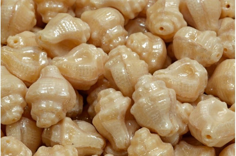 Murex Shell Beads, Beige Hematite (11111-14400), Glass, Czech Republic