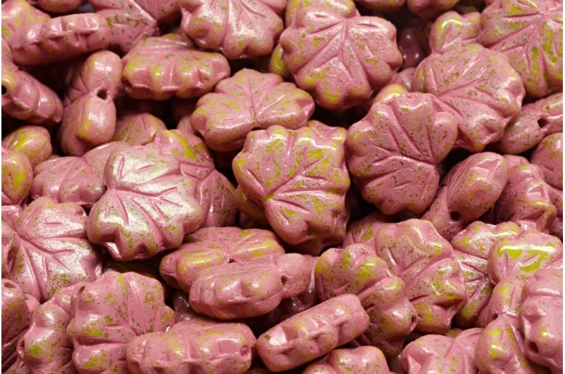 メープルリーフビーズ、53429 4310 (53429-04310)、ガラス、チェコ共和国