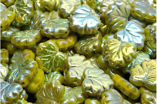 メープルリーフビーズ、53429 Ab Full（2X Side）（53429-28703）、ガラス、チェコ共和国