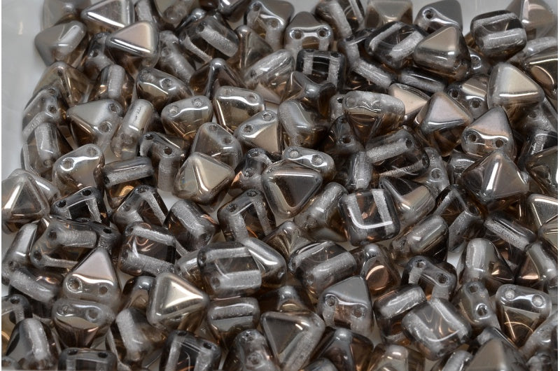 Pyramid Stud Beads，水晶铬 (00030-27401)，玻璃，捷克共和国